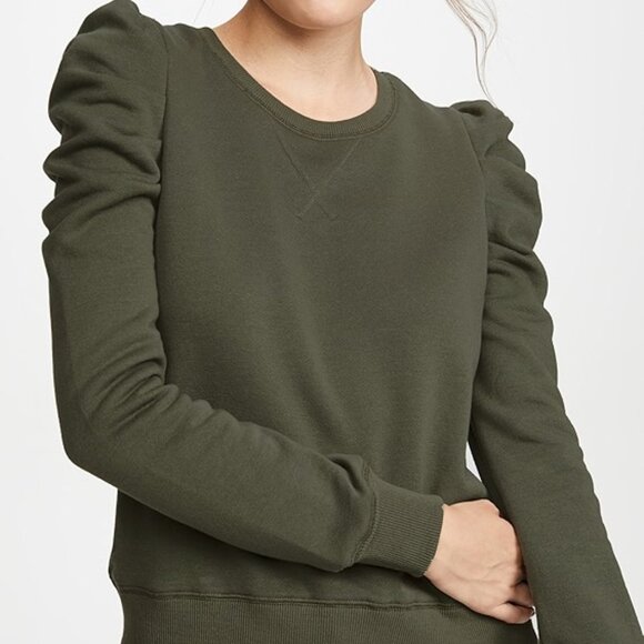 Rebecca Minkoff Janine Sweatshirt, L ,Olive Green - Picture 1 of 5